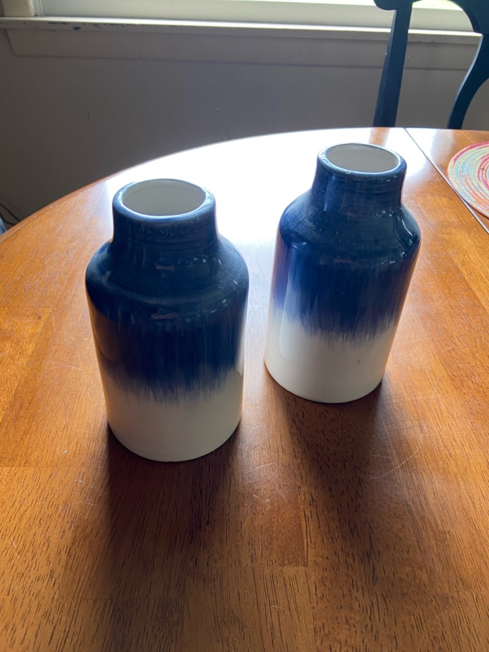 Blue and White Ombre Ceramic Vase - Home Accents